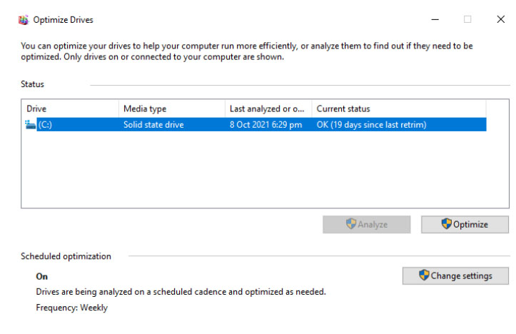 optimize drives